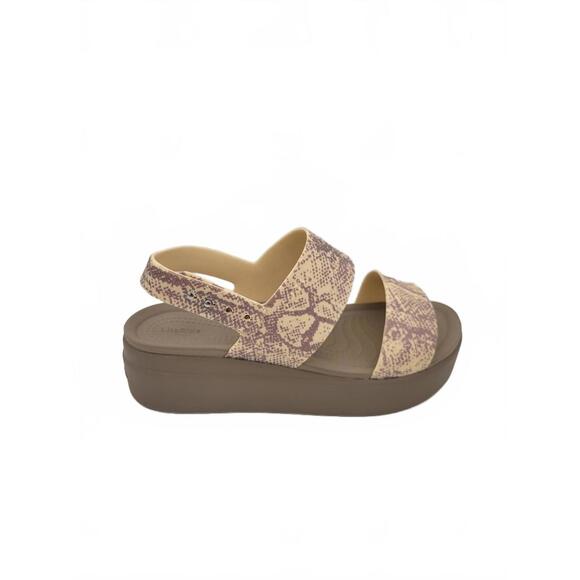 Crocs Women's Platform Sandals with Snake Print Straps Size 8 women's - Picture 1 of 6